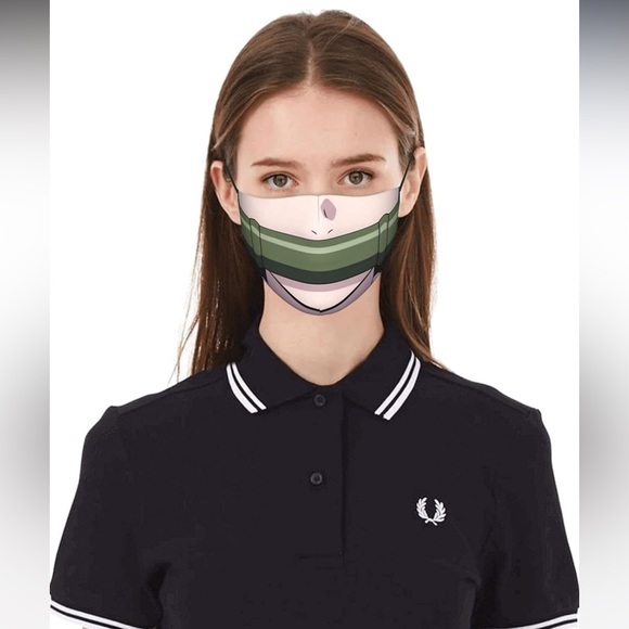 Demon Slayer Nezuko Pink & Green Bamboo Muzzle Unisex Facemask - Picture 3 of 11